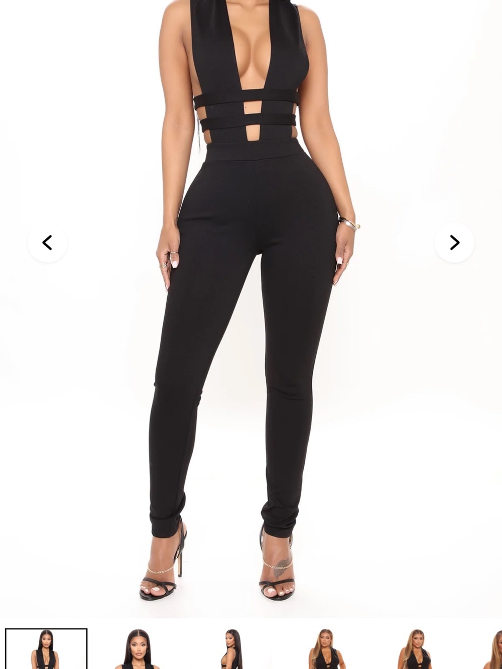Fashion Nova Black Plunge Cutout Jumpsuit